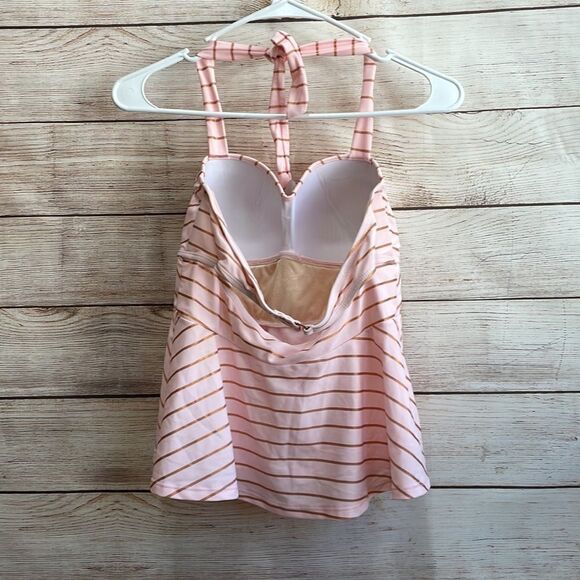 BETSEY JOHNSON TANKINI TOP IN PINK STRIPES - Picture 4 of 7